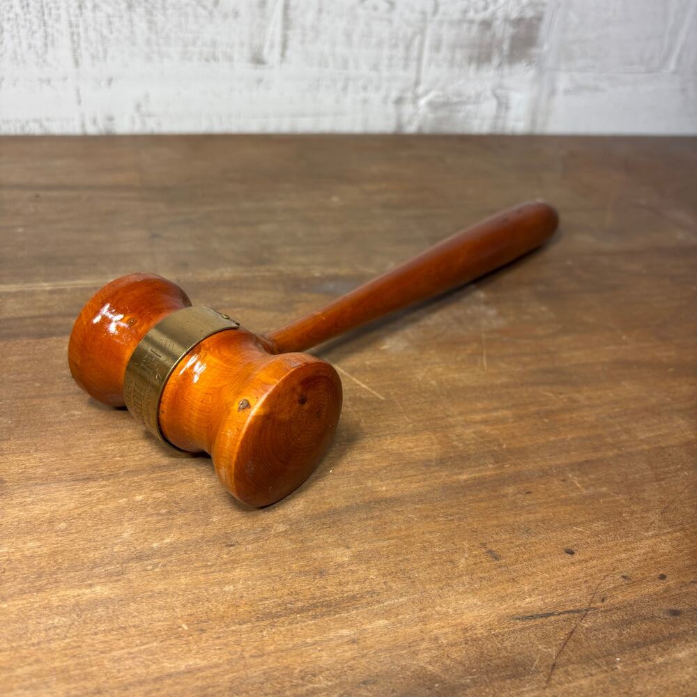 Vintage Wooden Brass Engraved Gavel H.H. Huffman 1951